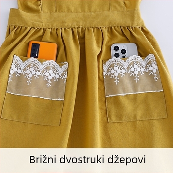 Kućna pregača s crtan stilom i dizajnom princeze, 100% pamuk, uniforma za manikiristicu, ispisana pregača za pečenje i kuhinju, jedna veličina