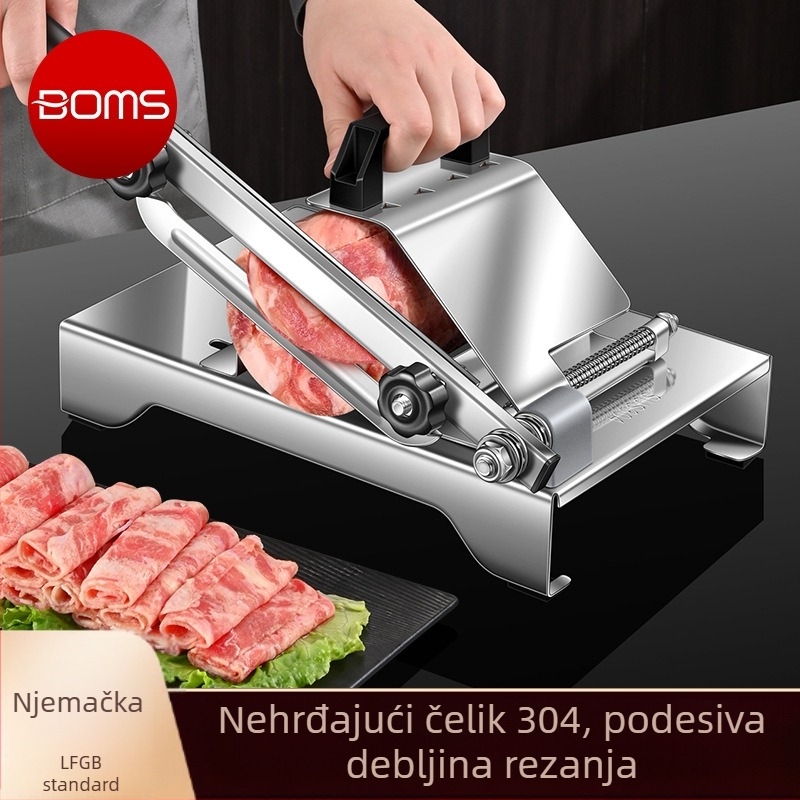Sjećač za rolice od janjetine 304 nehrđajući čelik, kompaktni ručni nož za kućnu upotrebu; reže rolice rižinih kolača, smrznuto meso i govedinu
