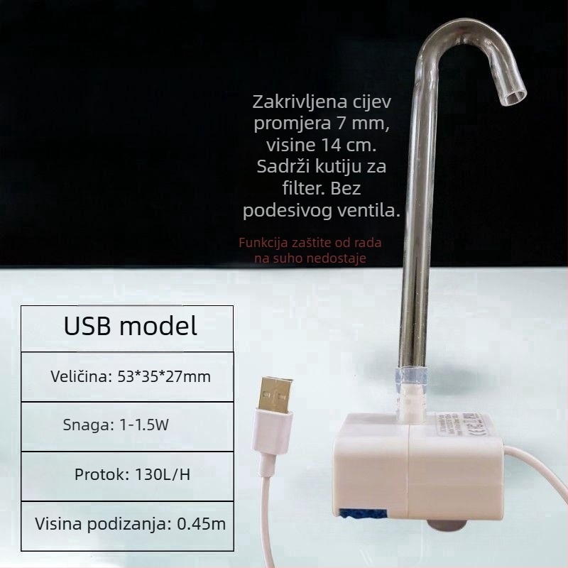 USB pumpa za vodu za akvarij i ribnjak – mini potopna cirkulacijska pumpa, izuzetno tiha