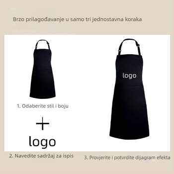 Pregača za kuhinju i posluživanje, s kopčom za vrat, jednobojna, vodootporna i otporna na masnoće
