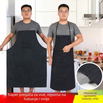 Debela, otporna džins pregača bez rukava, otporna na ulje, za zavarivanje u drvnoj industriji