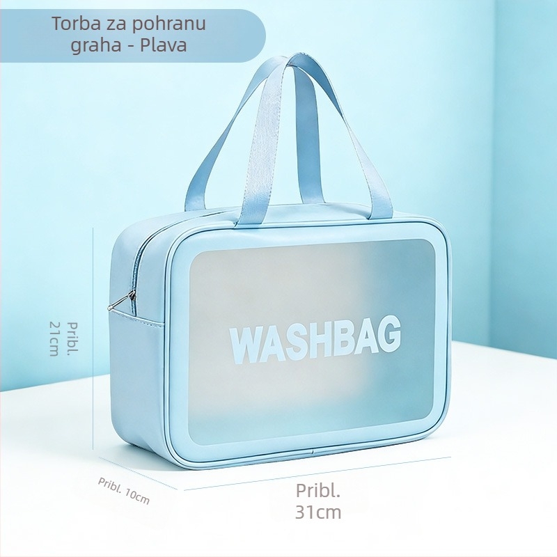 Torba za pohranjivanje perlica za slaganje, velika kapaciteta, vodootporna, prijenosna kozmetička torbica s odjeljkom za suho i mokro