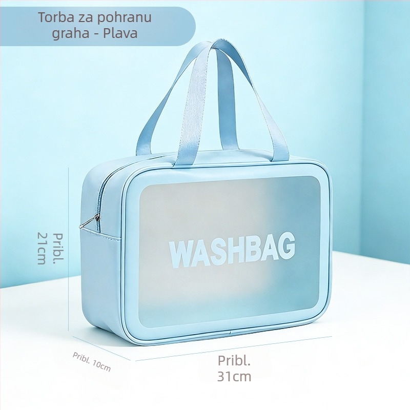 Torba za pohranjivanje perlica za slaganje, velika kapaciteta, vodootporna, prijenosna kozmetička torbica s odjeljkom za suho i mokro