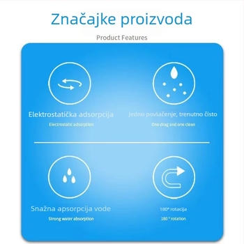 Pločasti mop za kućnu uporabu s glavom od koralnog flisa i čvrstim drvenim držačem od koralja; zamjenska glava s sigurnim pričvršćivanjem