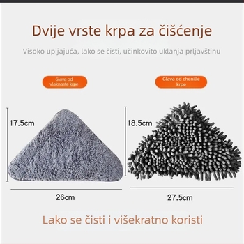 Velika zamjenska glava za mop za čišćenje stakla s trokutastim platnom