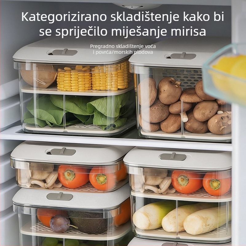 Pinmu Nordic stil: Kutija za čuvanje u hladnjaku – Organizator pretinca za jaja, voće i povrće