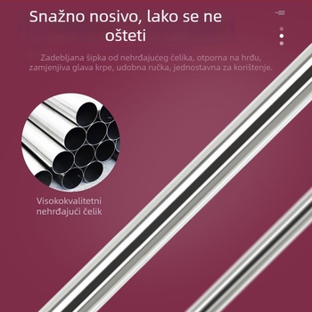 Okrugla mop s vlaknom nalik pamuku, ekstra velika glava, ne ostavlja dlačice, kućna upotreba za čišćenje podova i pločica, apsorpcijski alat za čišćenje.