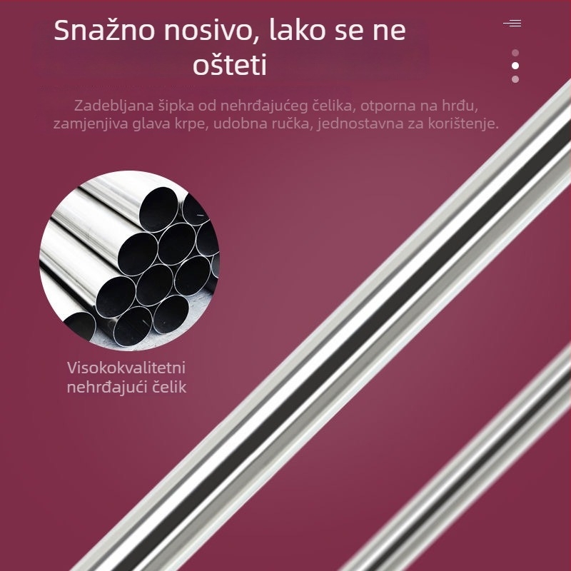 Okrugla mop s vlaknom nalik pamuku, ekstra velika glava, ne ostavlja dlačice, kućna upotreba za čišćenje podova i pločica, apsorpcijski alat za čišćenje.