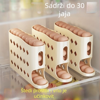 Kutija za pohranu jaja u četiri sloja sa bočnim vratima hladnjaka, velika kapaciteta, automatski valjak za jaja