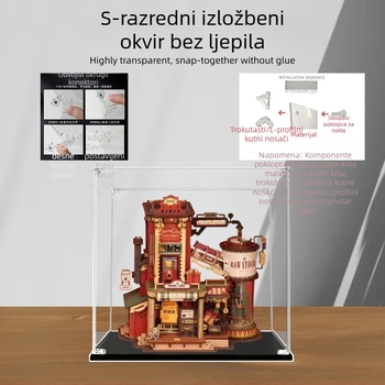 Akrilna kutija za izlaganje ručno izrađenih ukrasa i figurica, prašinu otporna kutija za pohranu