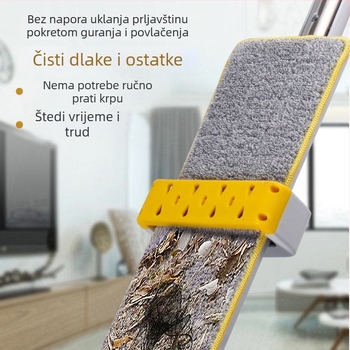 Fubao Plošni mop za pod, ručno pranje, veliki rotirajući mokro-suhi mop, široka glava, za dom i hotel