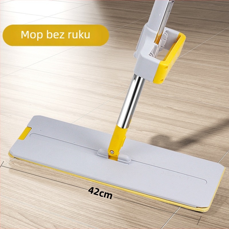 Fubao Plošni mop za pod, ručno pranje, veliki rotirajući mokro-suhi mop, široka glava, za dom i hotel