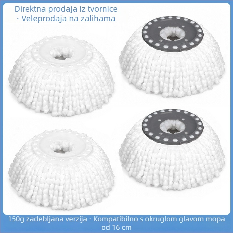 Deblja rotirajuća glava za mop, 16 cm, kompatibilna s Miaojie, David i Good Wife, univerzalna zamjenska glava