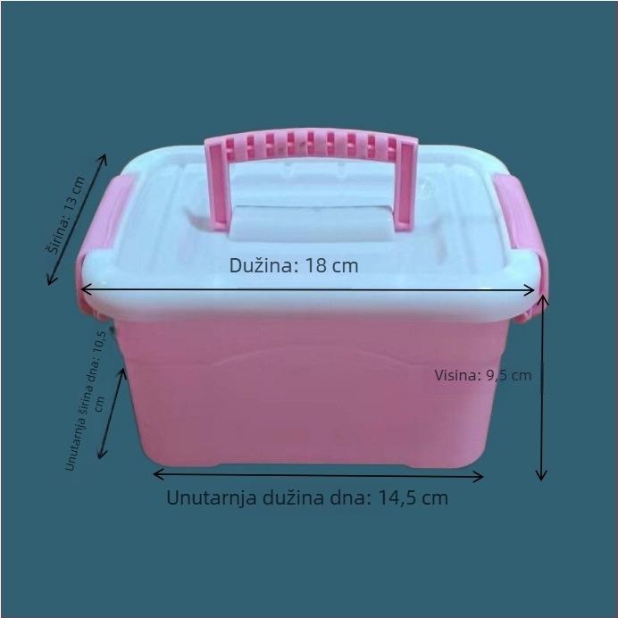 Prijenosna plastična kutija za pohranu kapaciteta 0,8 L za grickalice, igračke, svemirski pijesak i plastelin