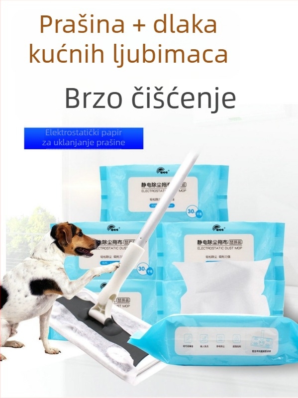 Jednokratne elektrostatne krpe za uklanjanje prašine za mop – suhi i mokri podovi, 30 komada