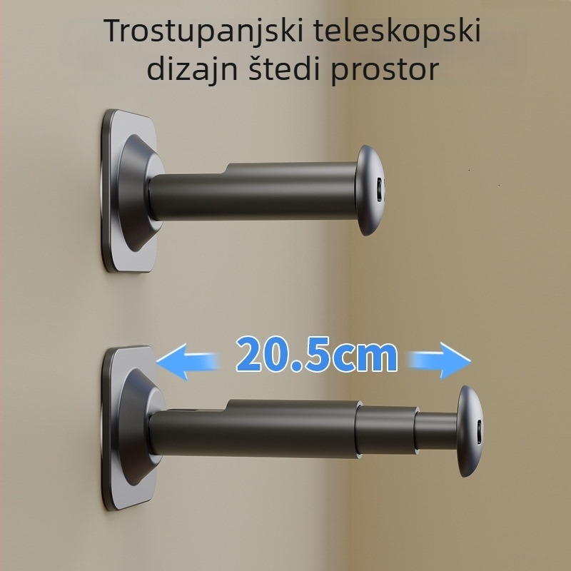 Zidna vješalica za odjeću sa usisnom čašom – proširiva, bez bušenja, višenamjenski sušač