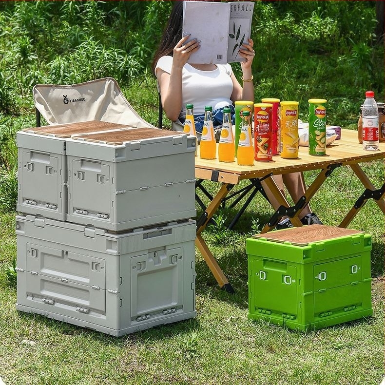 Petokomorna sklopiva kutija za kampiranje sa sjedalom, vanjska pohrana, prijenosni organizator prtljažnika