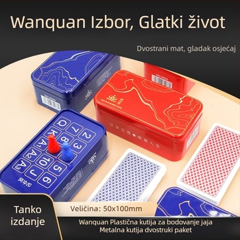 Guandan plastične karte za igru s bodovanjem, u uskoj PVC vodootpornoj metalnoj kutiji, uske kartice, model 5058