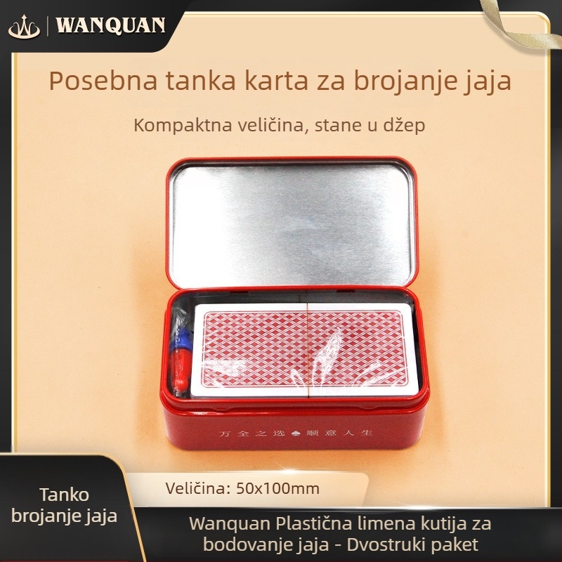 Guandan plastične karte za igru s bodovanjem, u uskoj PVC vodootpornoj metalnoj kutiji, uske kartice, model 5058