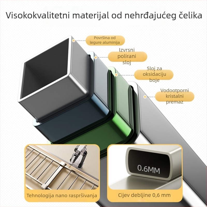 Epai Jednostupanjski stalak za sušenje s jednim stupom, za unutarnji balkon, teleskopski od aluminijske legure