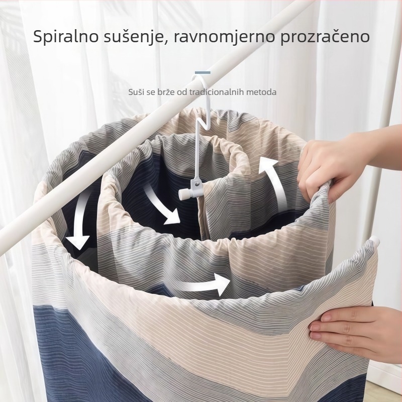 Spiralna sušionica za odjeću za kućni balkon, okretna kružna sušionica za pokrivače, navlake za pokrivače, posteljinu i kapute
