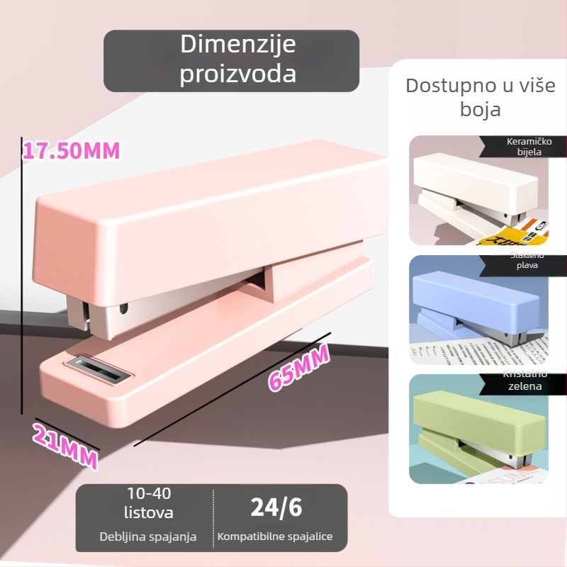Spajalica srednje veličine za učenike, minimalistički uredski pribor, broj 12 spajalica, povezivač, dar