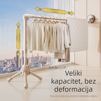 Usisni teleskopski stalak za sušenje odjeće, stojeći na podu, mobilan, bez bušenja, za balkon