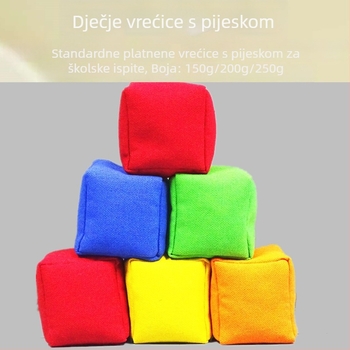 Dječja vrećica s pijeskom za bacanje, za vrtić i osnovnu školu, platneni trening alat, veličina 7x7