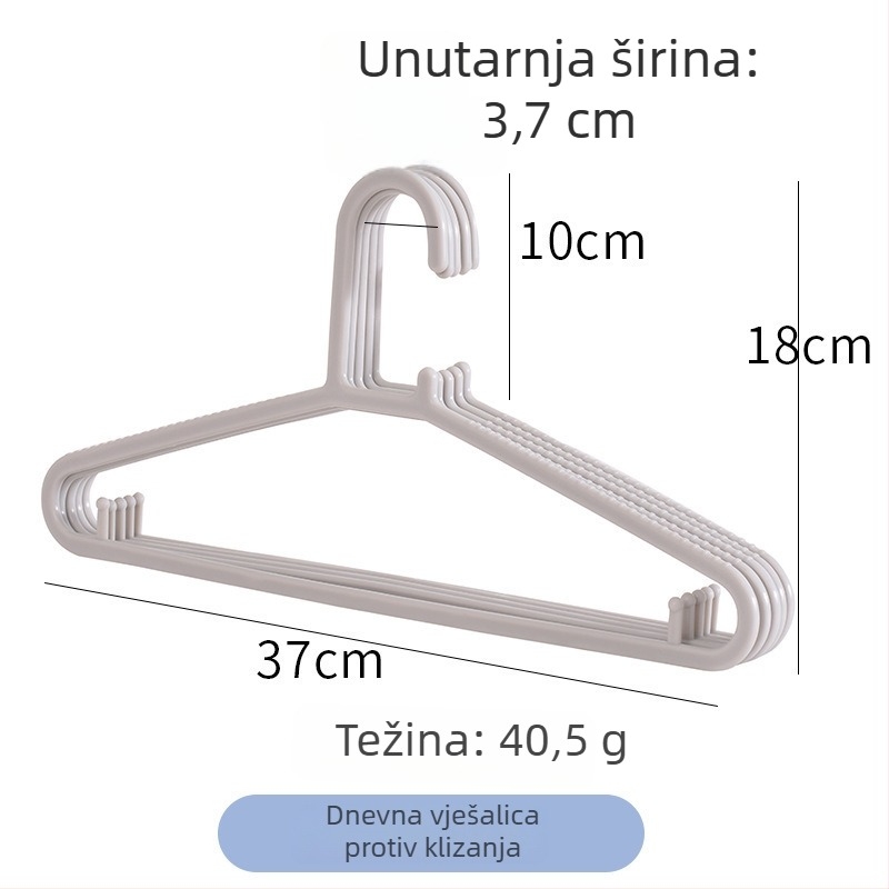 Bezšivna plastična vješalica za odjeću, protuklizna, čvrsta za kućnu upotrebu