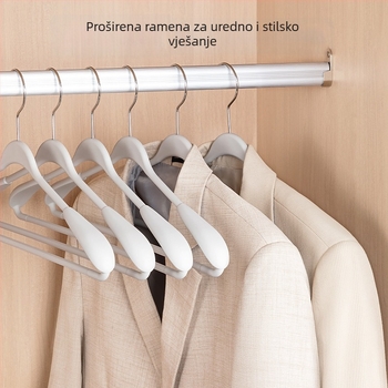 Vješalica za odjeću sa širokim ramenima, tekući silikon, površina s dojmom kože, debeli protuklizni premaz, bez tragova, za trench coat, džempere i kapute