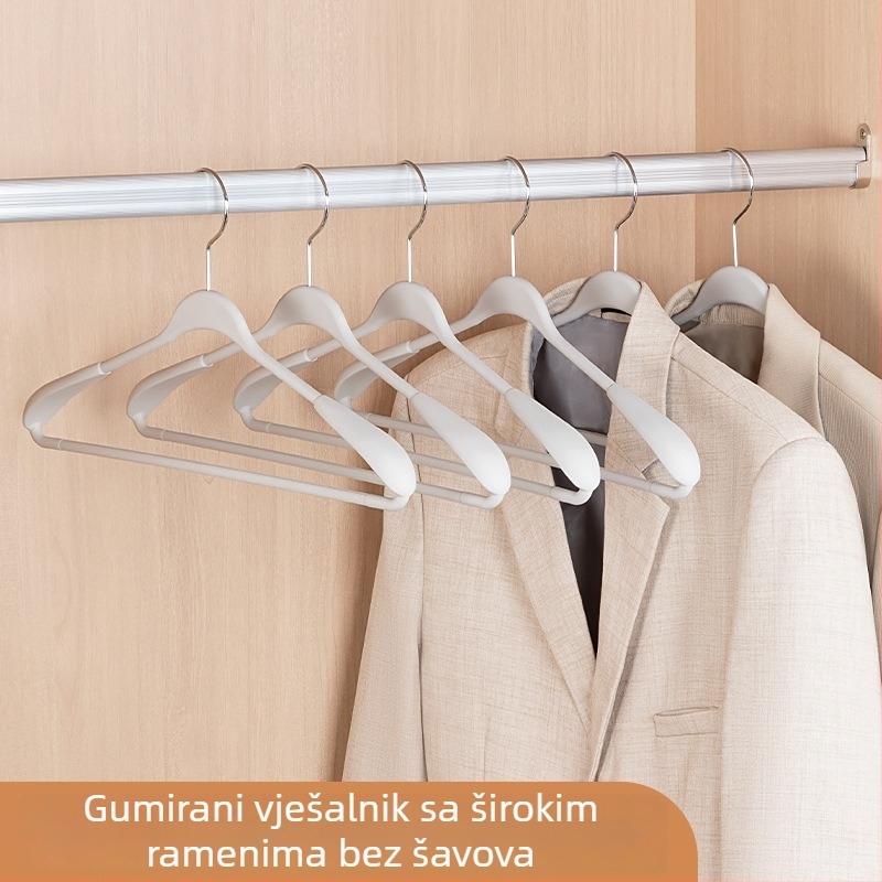 Vješalica za odjeću sa širokim ramenima, tekući silikon, površina s dojmom kože, debeli protuklizni premaz, bez tragova, za trench coat, džempere i kapute