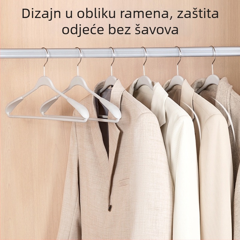 Vješalica za odjeću sa širokim ramenima, tekući silikon, površina s dojmom kože, debeli protuklizni premaz, bez tragova, za trench coat, džempere i kapute