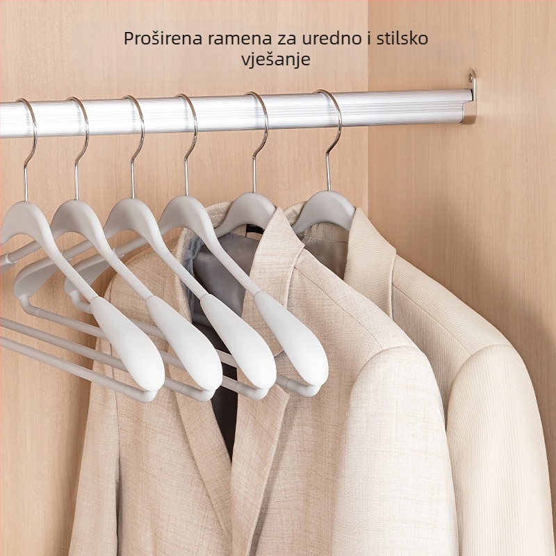 Vješalica za odjeću sa širokim ramenima, tekući silikon, površina s dojmom kože, debeli protuklizni premaz, bez tragova, za trench coat, džempere i kapute