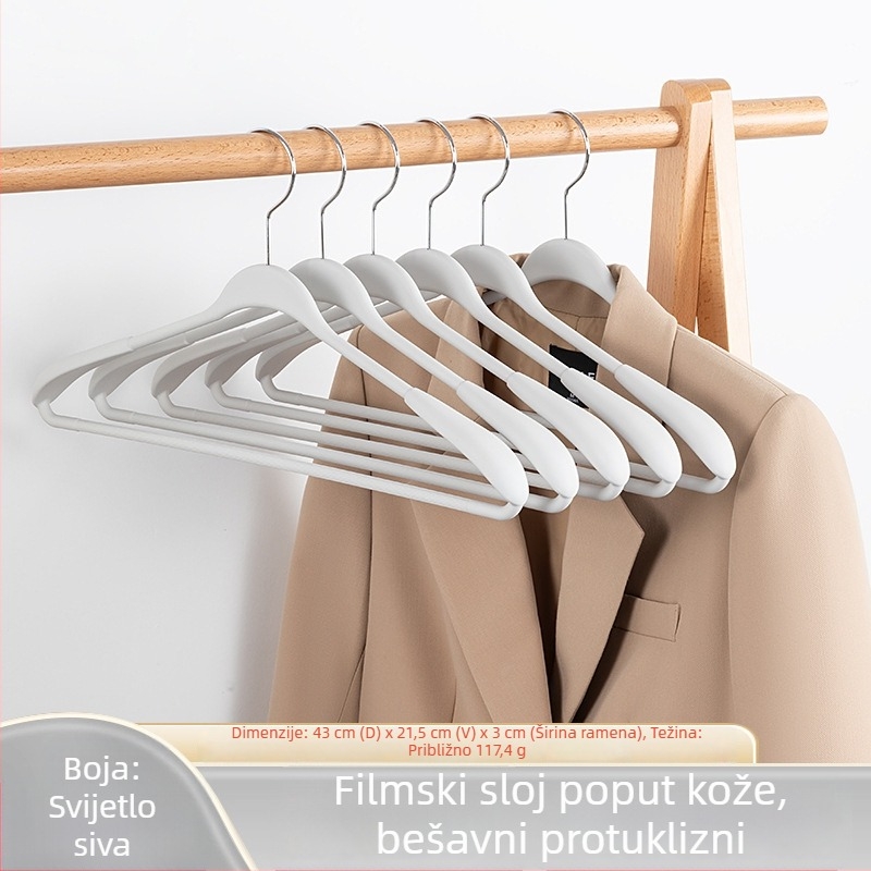 Vješalica za odjeću sa širokim ramenima, tekući silikon, površina s dojmom kože, debeli protuklizni premaz, bez tragova, za trench coat, džempere i kapute