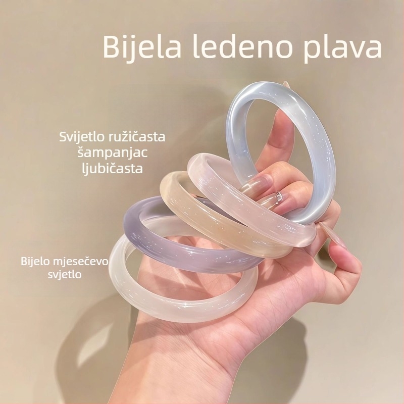 Ručni narukvica od mačjeg oka za žene, okrugli prozirni kamen, nježan svjež stil visoke klase