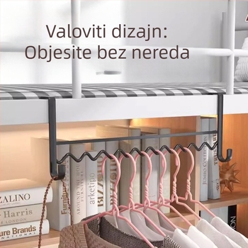 Valovita vješalica za odjeću za katni krevet s prostorom za pohranu