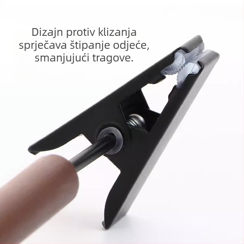 Vješalica za odjeću od kovanog željeza i bukova drveta, crna protuklizna vješalica za odjeću, široka ramena, bezšivna vješalica za hlače, skladišni organizator