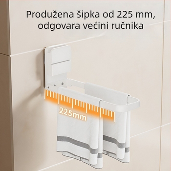 Vješalica za odjeću sa usisnim čahurama, bez bušenja, zidni držač za balkon, sklopivi kućni organizator