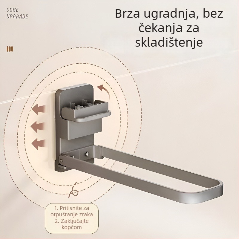 Vješalica za odjeću sa usisnim čahurama, bez bušenja, zidni držač za balkon, sklopivi kućni organizator