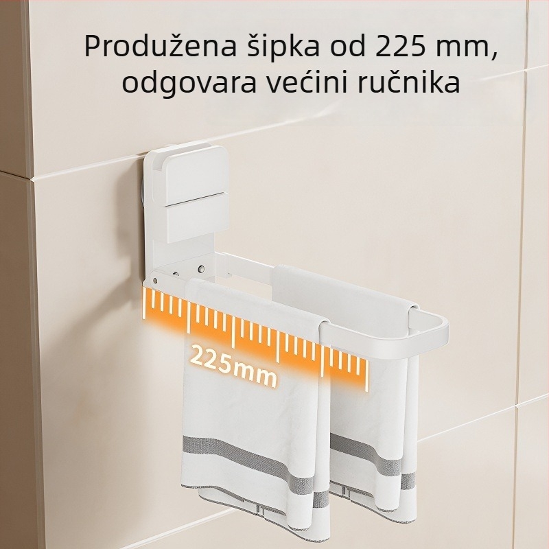 Vješalica za odjeću sa usisnim čahurama, bez bušenja, zidni držač za balkon, sklopivi kućni organizator