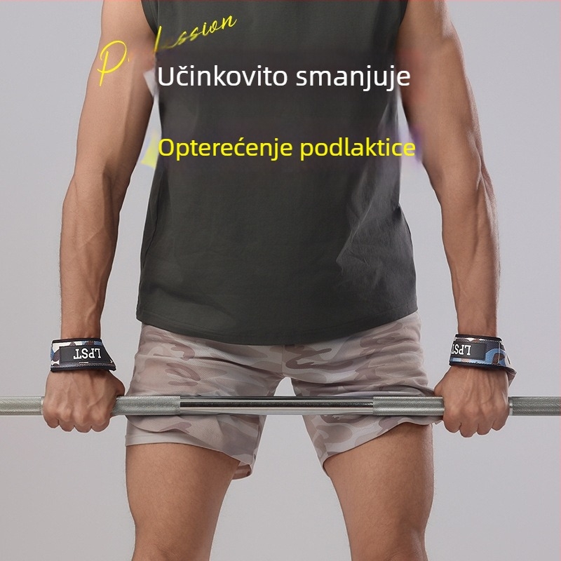 Narukvica za zglob za vuču i trening snage s bućicama, silikonska protuklizna i otporna na habanje
