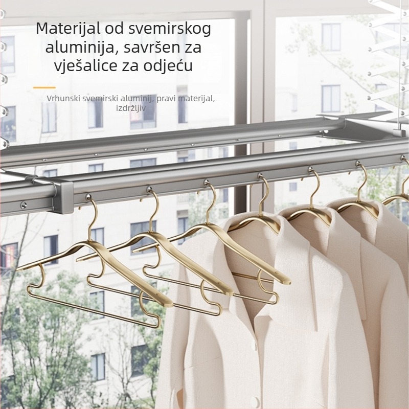 Držač za odjeću od aluminijske legure za kućnu upotrebu, balkonska sušilica, otporna na koroziju