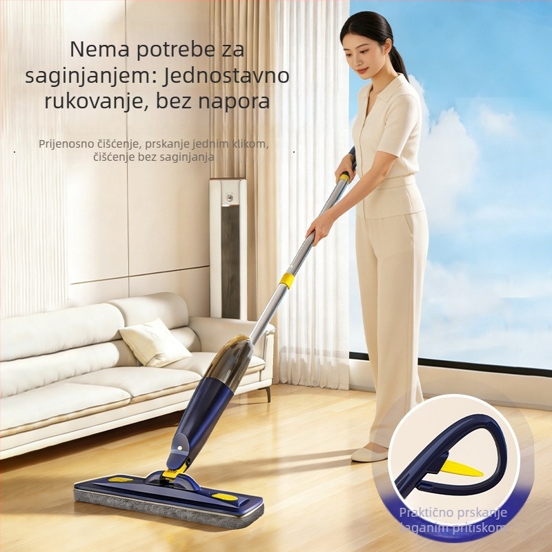 Mop s raspršivačem za kućnu upotrebu – plosnati mop za suho i mokro čišćenje, bez dodirivanja
