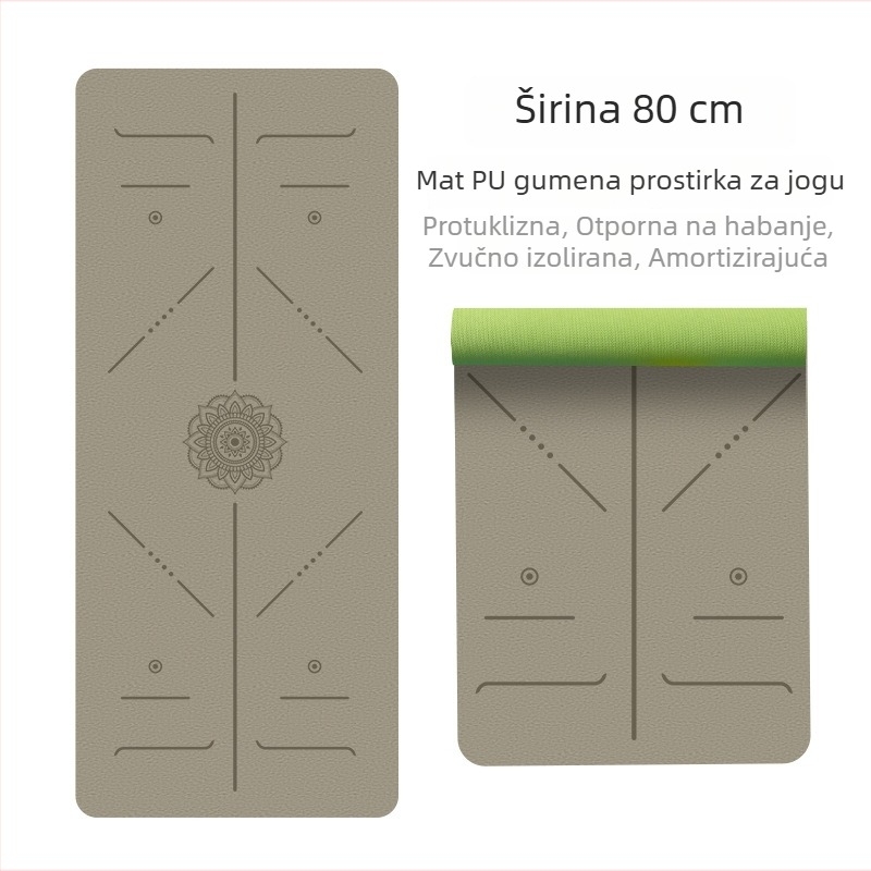 80 cm široka joga podloga od PU i prirodnog kauča, protuklizna, debela i proširena, za kućnu upotrebu i ples
