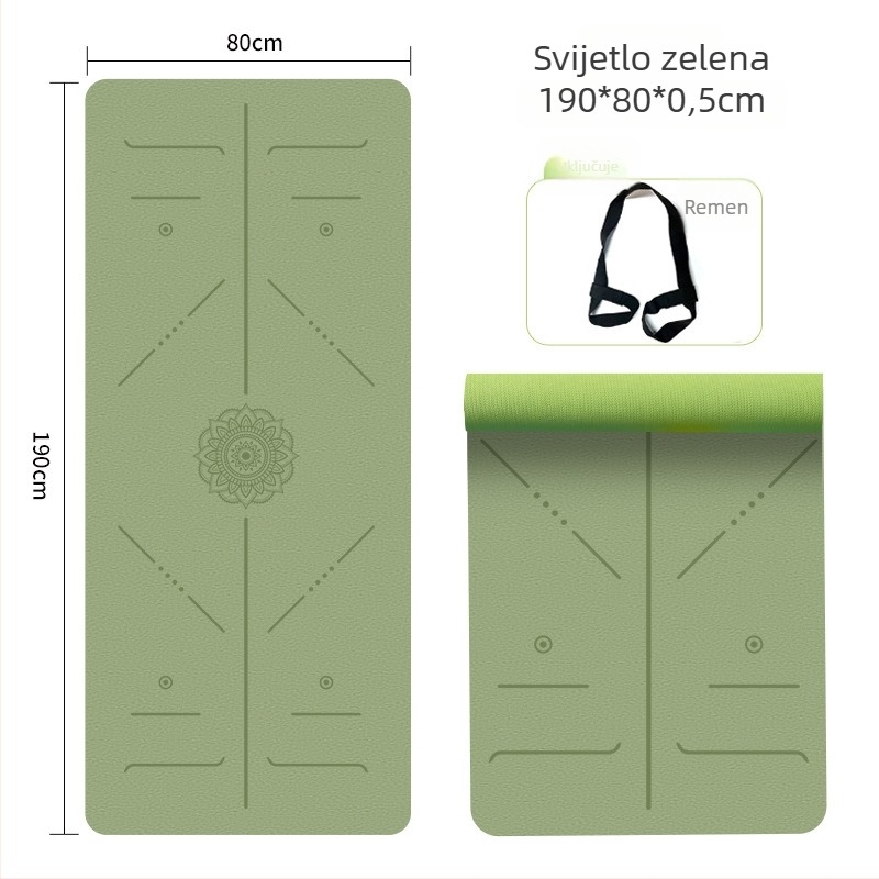 80 cm široka joga podloga od PU i prirodnog kauča, protuklizna, debela i proširena, za kućnu upotrebu i ples