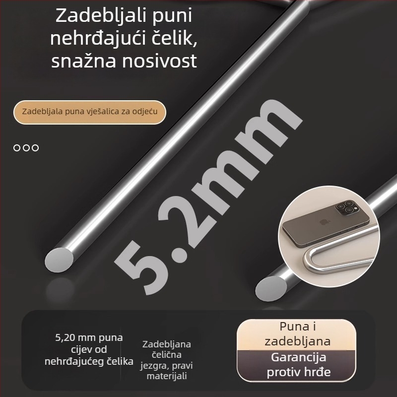 Ekstra veliki stalak za sušenje od nehrđajućeg čelika za kućnu upotrebu, pogodan za sušenje pokrivača i plahta, duga vješalica za balkon, čvrsta konstrukcija