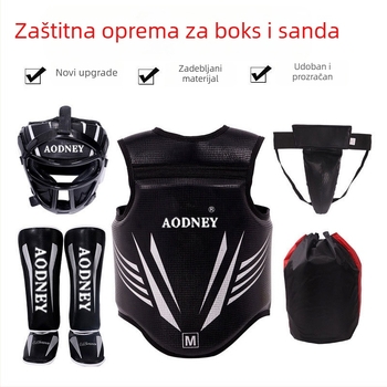 Sanda zaštitna oprema za trening boksa – set s debelim zaštitnim štitnikom za glavu i zaštitom potkoljenice