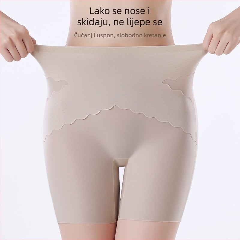 Ice Silk ženske bešivne gaćice visokog struka, kontrola trbuha, podizanje bokova, ljetni boxer stil, oblikovanje tijela, zaštita od prozirnosti