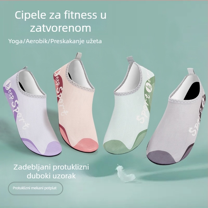 Ženske unutarnje tenisice za fitness, tihe, s mekanom potplatom protivklizne, prozračnim mrežastim gornjim dijelom, udobne tenisice za jogu i ples kod kuće