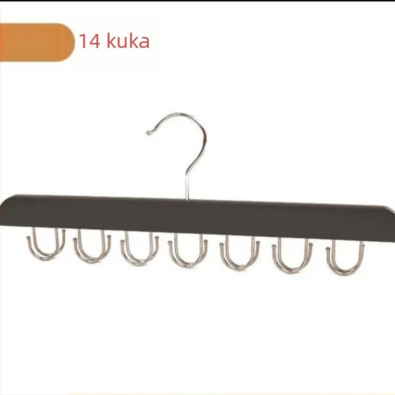 Izvlačna drvena vješalica za kravate sa 14 kuka, protuklizna, ušteda prostora